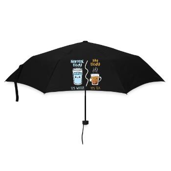 Wasser gegen Tee Kawaii Getränkeduell - Regenschirm (klein) - Schwarz - Vorne