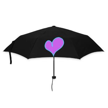 Herz Valentin Liebe Freundin Freund - Regenschirm (klein) - Schwarz - Vorne
