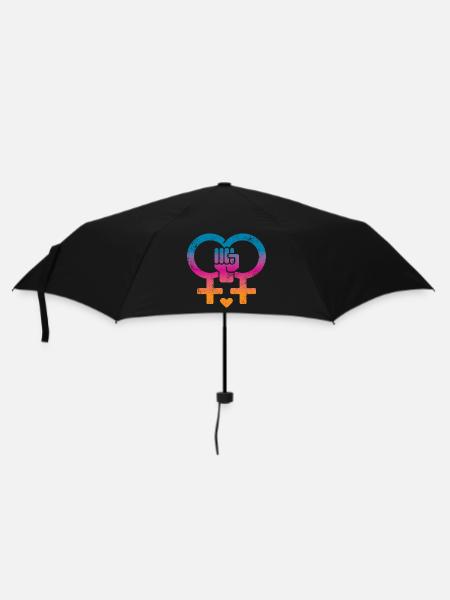 Frauenrechte Frauenpower - Regenschirm (klein) - Schwarz