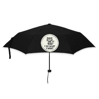 Ich mache, was ich will Katze - Regenschirm (klein) - Schwarz - Vorne