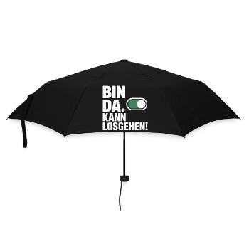 Bin Da Kann Losgehen JGA Büro Malle Festival Party - Regenschirm (klein) - Schwarz - Vorne