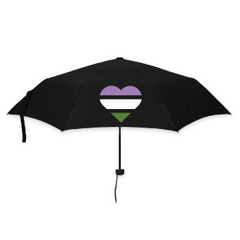 Drapeau de la fierté Cœur · Genderqueer - Parapluie standard - noir - Devant