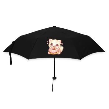 Chaton avec un donut - Parapluie standard - noir - Devant