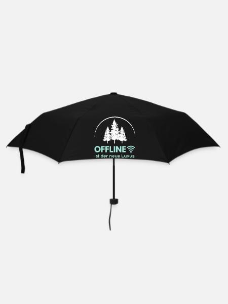Offline ist der neue Luxus - Minimalistisches Intr - Regenschirm (klein) - Schwarz