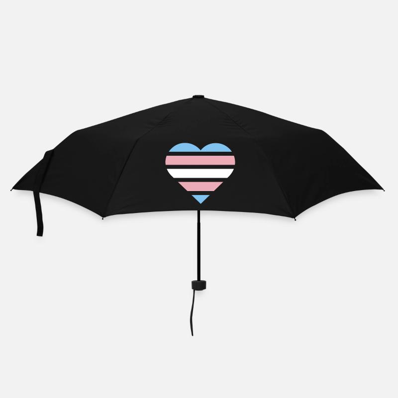Pride Flag Heart · Transgender - Regenschirm (klein) - Schwarz