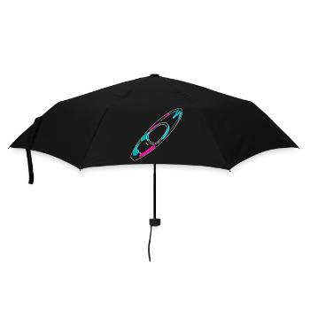 Outlines eines Wildwasserkajaks in Neon-Style - Regenschirm (klein) - Schwarz - Vorne