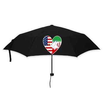 USA Iran Friedenstaube Peace Liebe - Regenschirm (klein) - Schwarz - Vorne