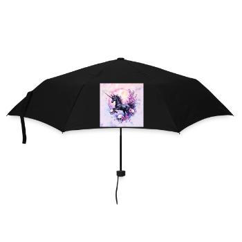 Lunar Unicorn with Flowers and Skulls - Umbrella (small) - black - Front