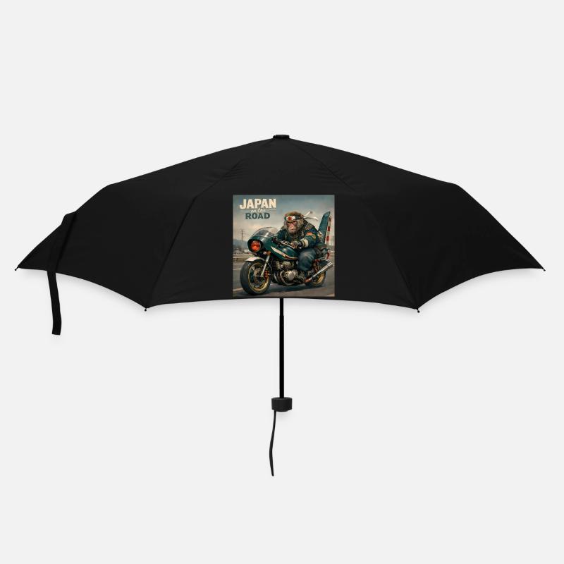 Japanischer Bosozoku-Affenbiker - Regenschirm (klein) - Schwarz