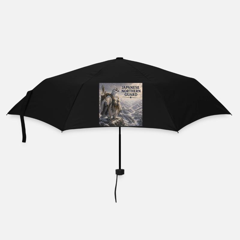 Japanischer Raicho-Bergmönchsvogel - Regenschirm (klein) - Schwarz