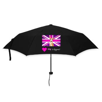 PURPLEWHIPPET (White text, Vibrant) - Umbrella (small) - black - Front
