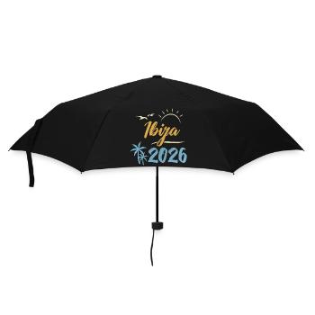 Ibiza 2026 - Regenschirm (klein) - Schwarz - Vorne