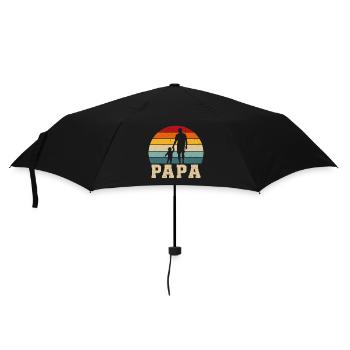 Vater und Sohn schenken Vater und Sohn Vater und Tochter - Regenschirm (klein) - Schwarz - Vorne
