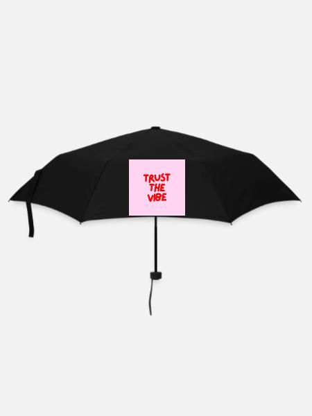 Minimalist TRUST THE VIBE Graphic Tee Design - Umbrella (small) - black