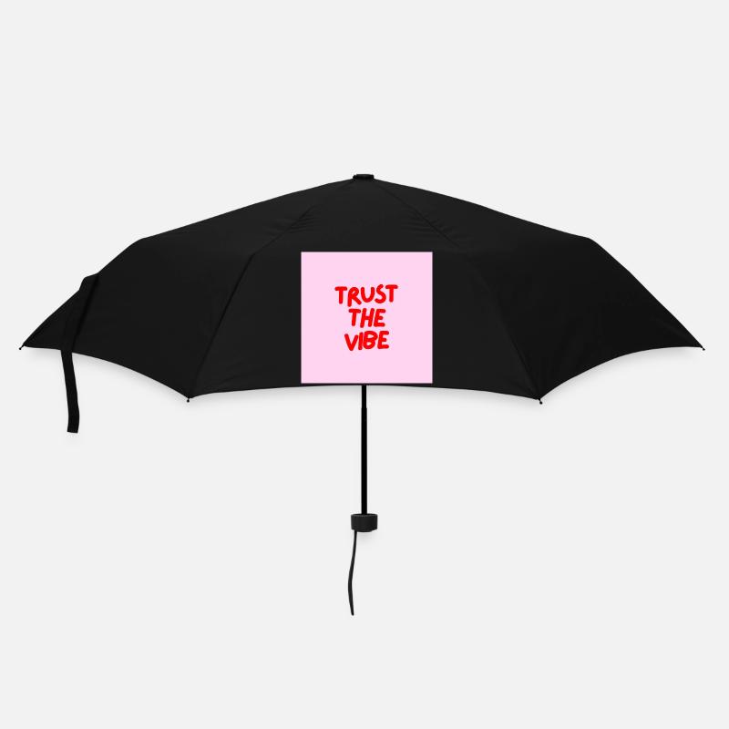 Minimalistisches TRUST THE VIBE Grafik-T-Design - Regenschirm (klein) - Schwarz
