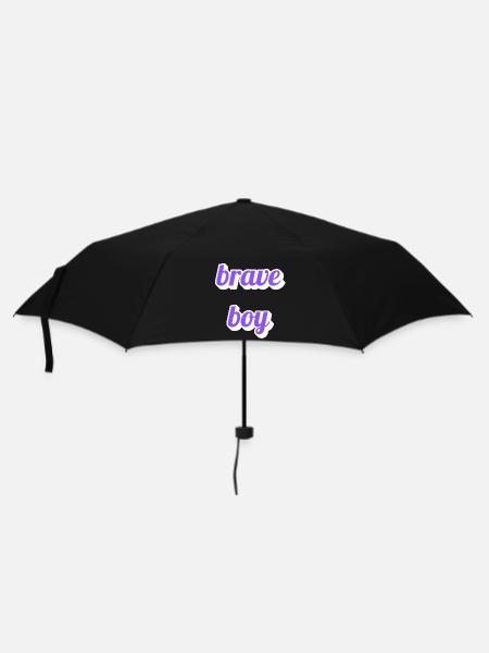 Brave Boy Schriftzug - Regenschirm (klein) - Schwarz