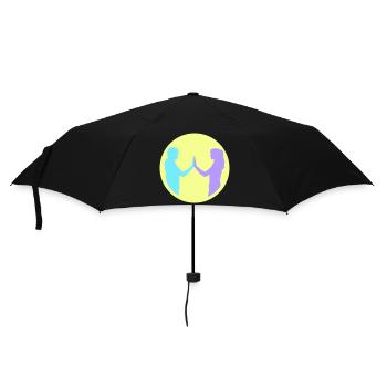 Menschen Gruppe Silhouette Freunde Team Zusammen - Regenschirm (klein) - Schwarz - Vorne