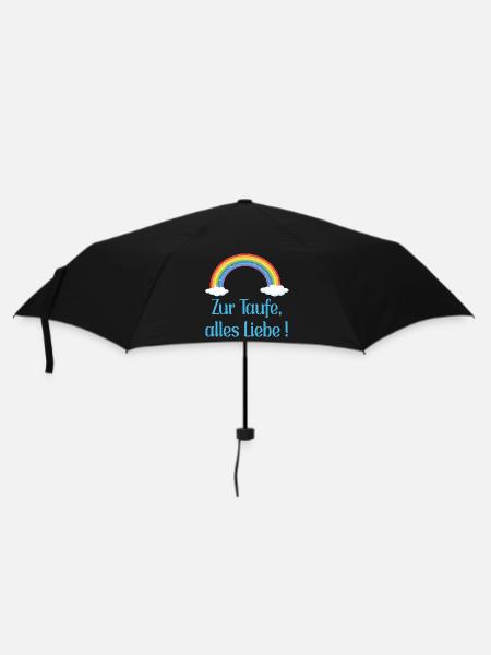 Baby Taufe Glückwünsche - Regenschirm (klein) - Schwarz
