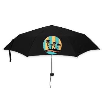 Beach Circle - Regenschirm (klein) - Schwarz - Vorne