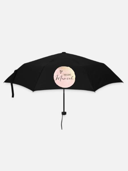 Herzensmensch - Regenschirm (klein) - Schwarz