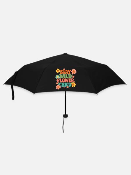 Stay Wild Flower Child - Regenschirm (klein) - Schwarz
