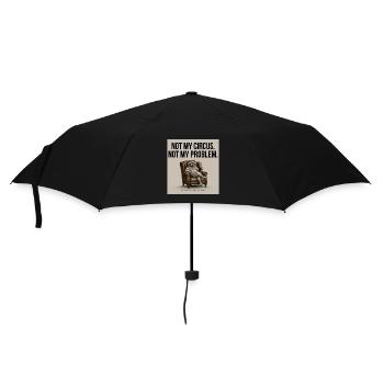 NOT MY CIRCUS Funny Raccoon Design - Regenschirm (klein) - Schwarz - Vorne
