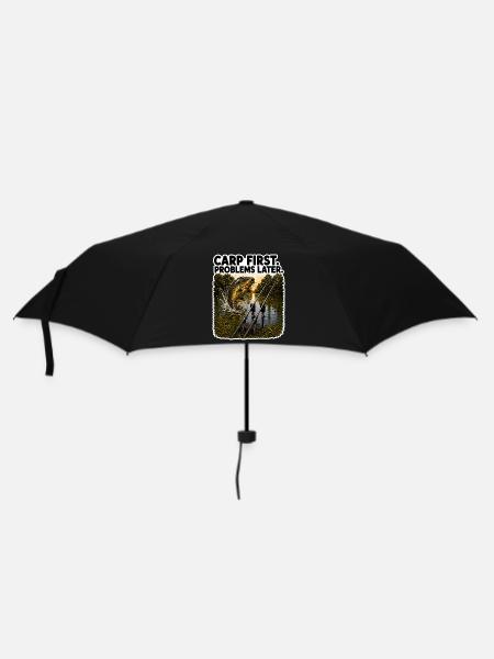 Karpfen-Erste Probleme später Sprungkarpfen-Design - Regenschirm (klein) - Schwarz