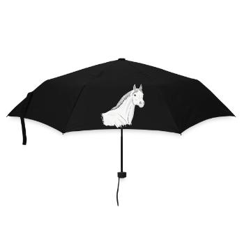 La tête d'un cheval Abbayan gris clair - Parapluie standard - noir - Devant