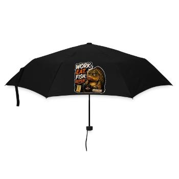 Work Eat Fish Repeat Carp Fishing - Umbrella (small) - black - Front