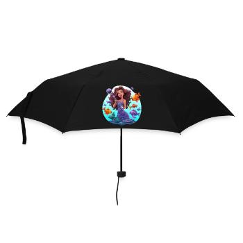 Meeresmusikerin mit Mikrofon - Regenschirm (klein) - Schwarz - Vorne