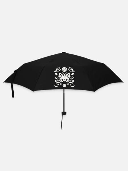 Boho Butterfly L White Cloud Dancer - Regenschirm (klein) - Schwarz