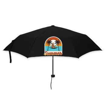 Summer Faultier - Regenschirm (klein) - Schwarz - Vorne