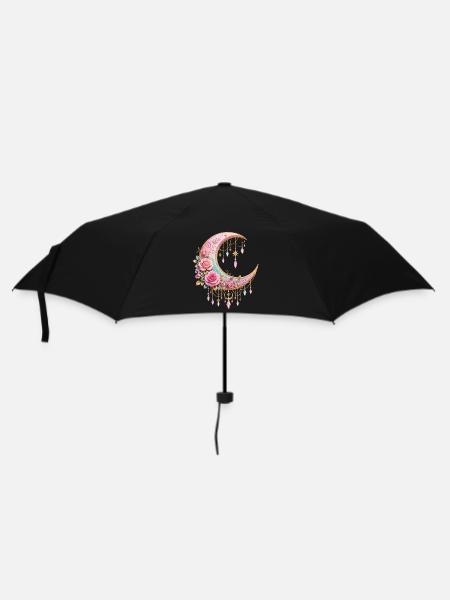 Mondbogen-Rosen mit Kristallhänger - Regenschirm (klein) - Schwarz