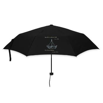 Gott sucht Schiffe- maritim, humorvoll, ermutigend - Regenschirm (klein) - Schwarz - Vorne