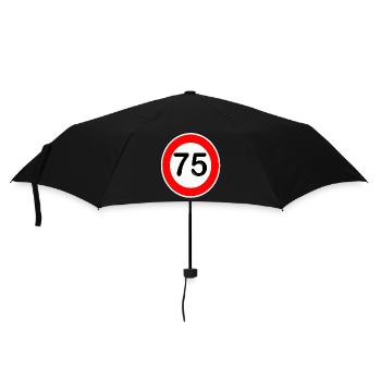75 Jahre Straßenschild Design  75 Retro - Regenschirm (klein) - Schwarz - Vorne