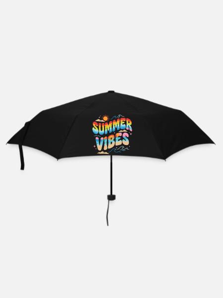 Sommerliche Vibes - Regenschirm (klein) - Schwarz