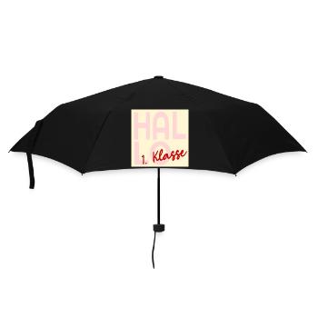 Einschulung Hallo 1. Klasse - Regenschirm (klein) - Schwarz - Vorne