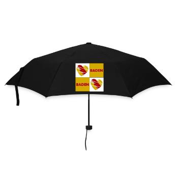 Baden Herz Quadrat - Regenschirm (klein) - Schwarz - Vorne