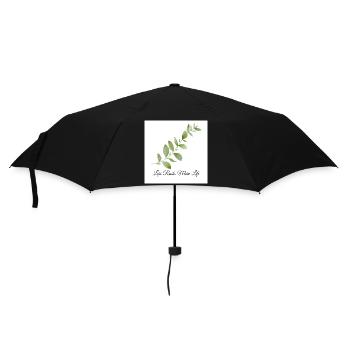 Moins de précipitation, plus de vie | Vintage botanique minimaliste - Parapluie standard - noir - Devant