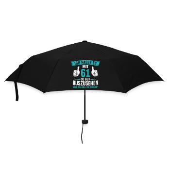 61 Jahre 61. Geburtstag Mann Frau 61 Jahre - Regenschirm (klein) - Schwarz - Vorne
