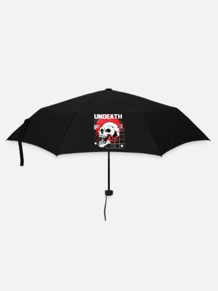 Totenkopf Urban Cyberpunk Design - Regenschirm (klein) - Schwarz