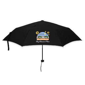 Mein Bitcoin Strandplan - Regenschirm (klein) - Schwarz - Vorne