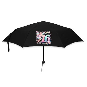 Elfe du 16e anniversaire – Design graphique pastel - Parapluie standard - noir - Devant