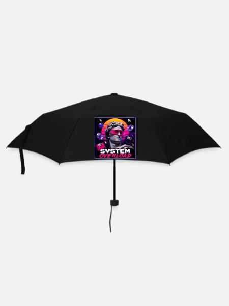 Vaporwave Synthwave Retro System Overload Kunst - Regenschirm (klein) - Schwarz
