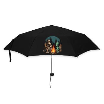 Randonnée - Aventure en plein air - Bigfoot et Alien - Parapluie standard - noir - Devant
