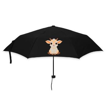 Süßes Ziegenbaby - Regenschirm (klein) - Schwarz - Vorne