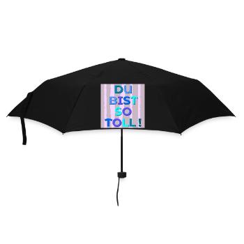 Du bist toll - Regenschirm (klein) - Schwarz - Vorne