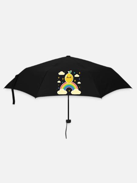 Kawaii Lemon Rainbow - Umbrella (small) - black