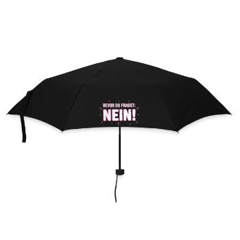 Bevor du fragst Nein lustiger Morgenmuffel - Regenschirm (klein) - Schwarz - Vorne
