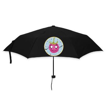 Motif câlin au visage framboise - Parapluie standard - noir - Devant